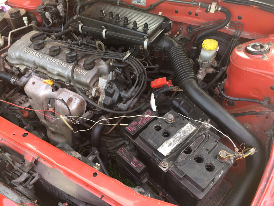 77. Обслуживание аккумулятора, зарядка. — Nissan Almera I (N15), 1,4 л ...