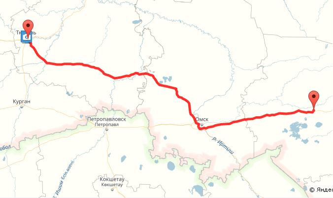 Тюмень курган расстояние на машине по трассе