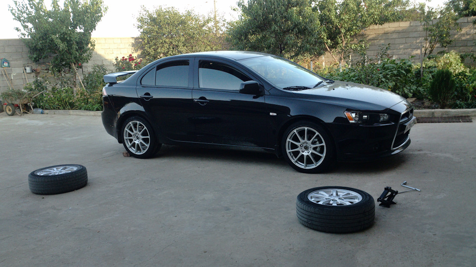 диски R18 outlander XL - Mitsubishi Lancer X, 2 л, 2008 года колёсные диски DRIV