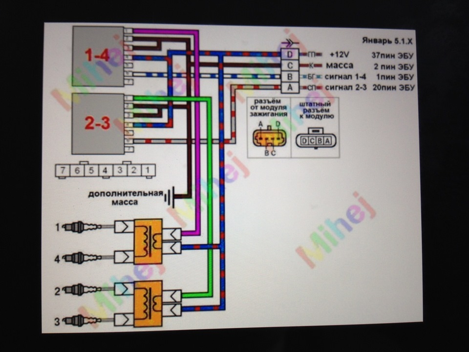 2112 схема модуля зажигания