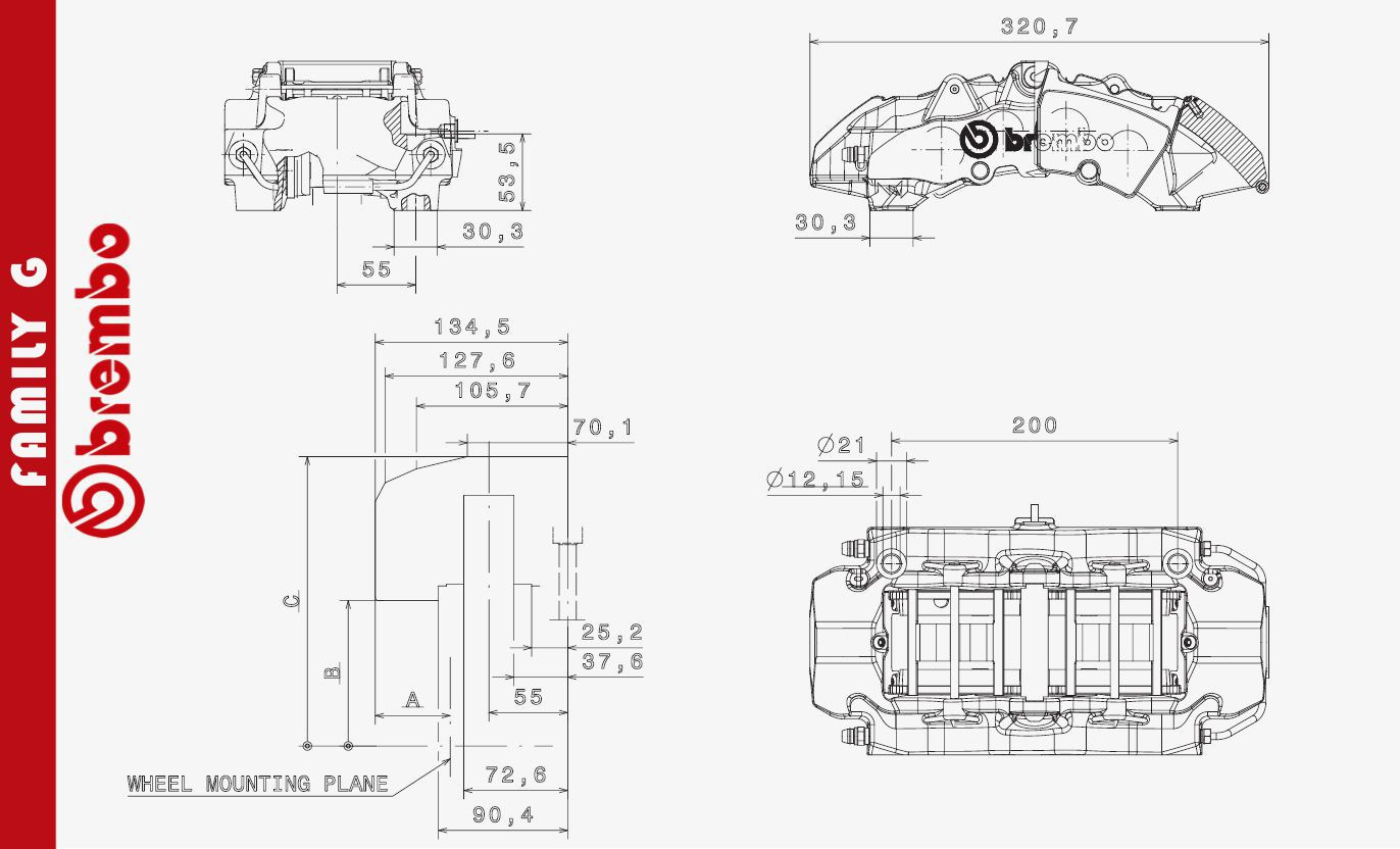 Чертеж суппорта brembo