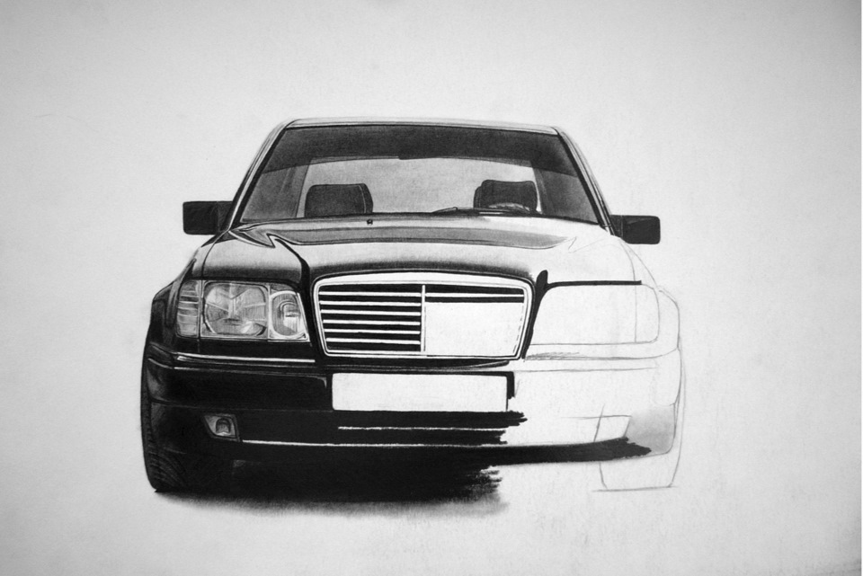 Мерседес w124 рисунок