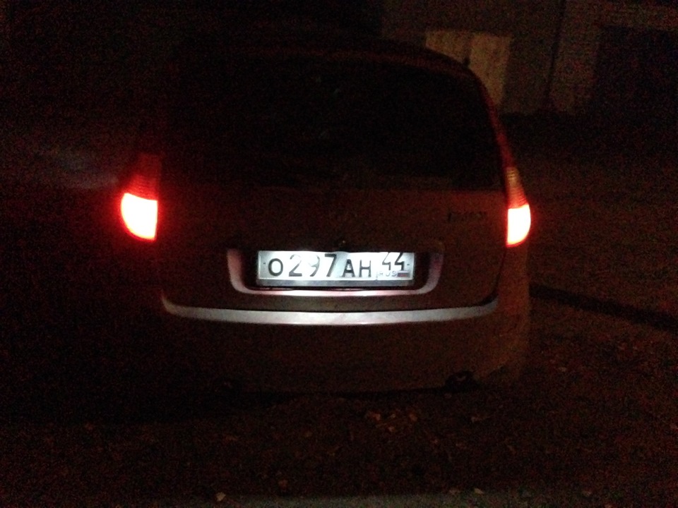 задиодил габариты и подсветку номера — Lada Калина Хэтчбек (1G), 1,6 л ...