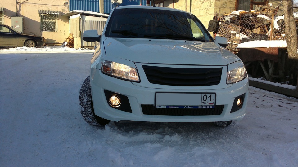 Бампер + Занижение — Lada Гранта, 1,6 л, 2013 года | тюнинг | DRIVE2