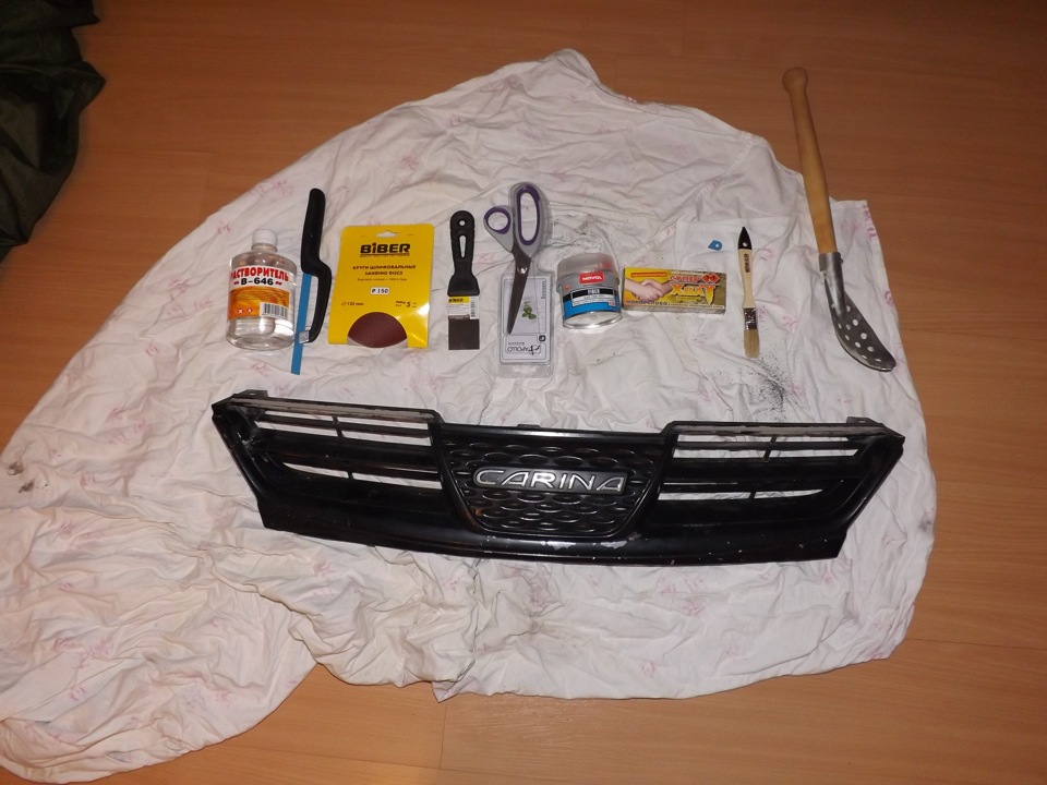 Решетка и реснички начало. — Toyota Carina (7G), 1,8 л, 1999 года ...