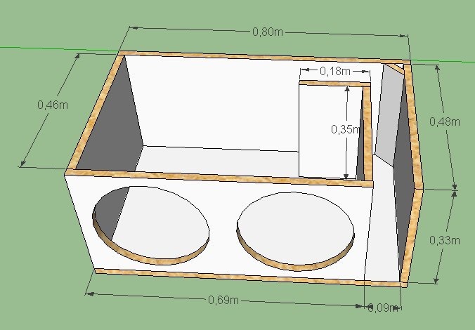 Расчет короба для двух динамиков