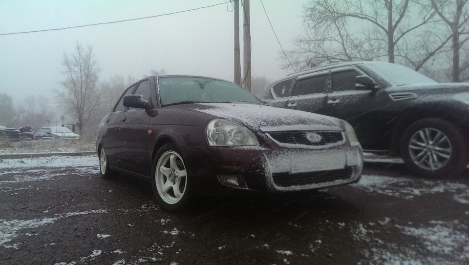 Вот и зима в Красноярск пришла. — LADA Приора седан, 1,6 л., 2008 года ...