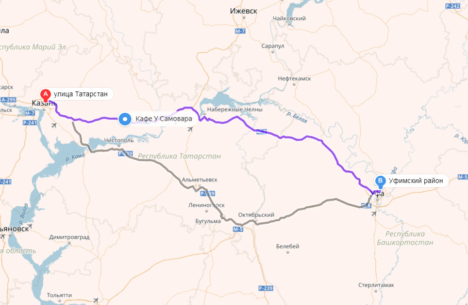 Расстояние между городами на автомобиле ижевск