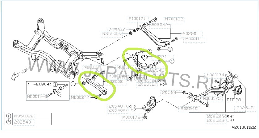 Схема задней подвески субару форестер sh