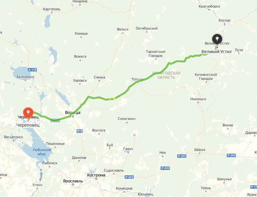 Сколько от нижнего новгорода до великого устюга