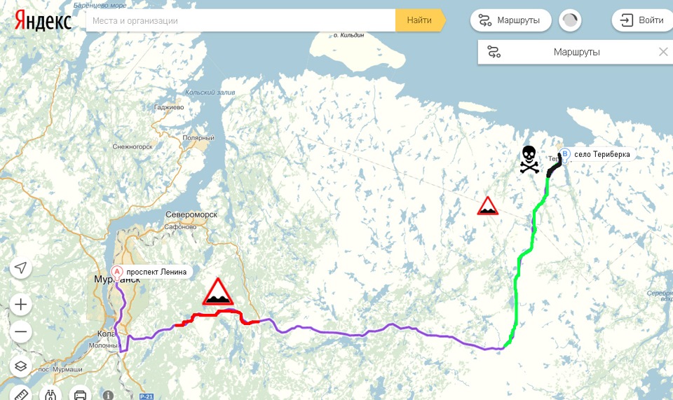 Мурманск териберка расстояние на машине