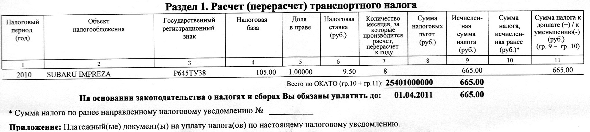 1с налоговое уведомление