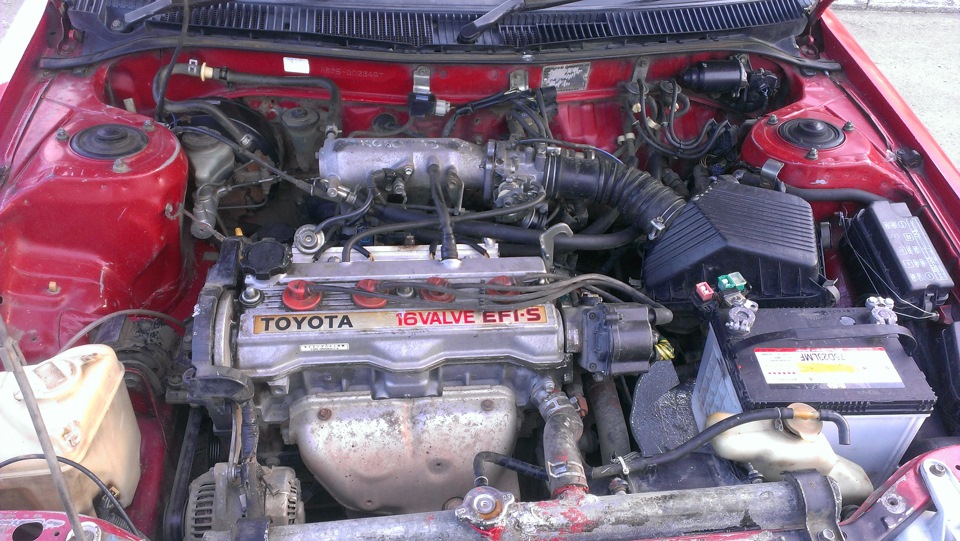 Двигатель тойота спринтер кариб. Тойота Спринтер Кариб 1991 моторный отсек. Toyota Sprinter Carib 3 подкапотное пространство. Место под АКБ Тойота Спринтер Кариб 95. Фото моторного отсека Тойота Кариб 1989 года.