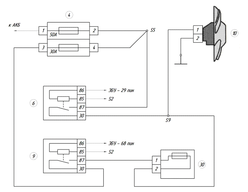 Лада гранта схема включения вентилятора охлаждения двигателя