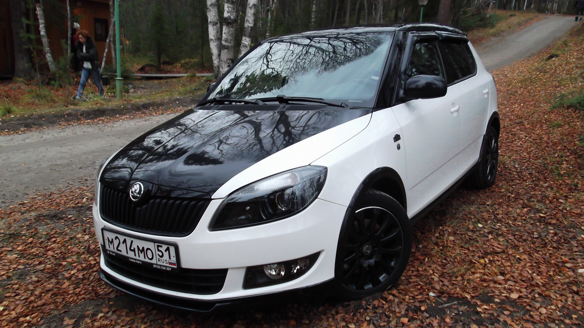 Skoda Fabia белая тюнинг