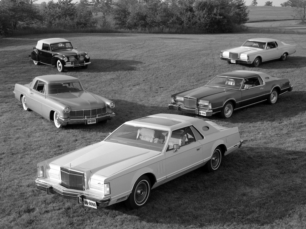 Несколько 5. 1977-79 Lincoln Continental Mark v. Машины Северной Америки. B W N car.