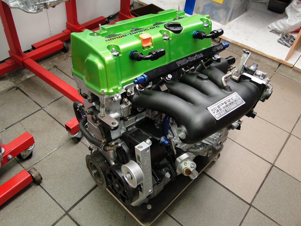 Дино тест мотора К24/K20 основные комплектущие фирмы Toda Racing. 