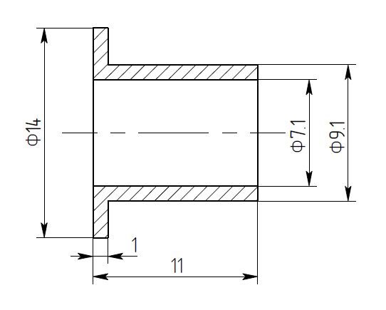 Технический рисунок втулки