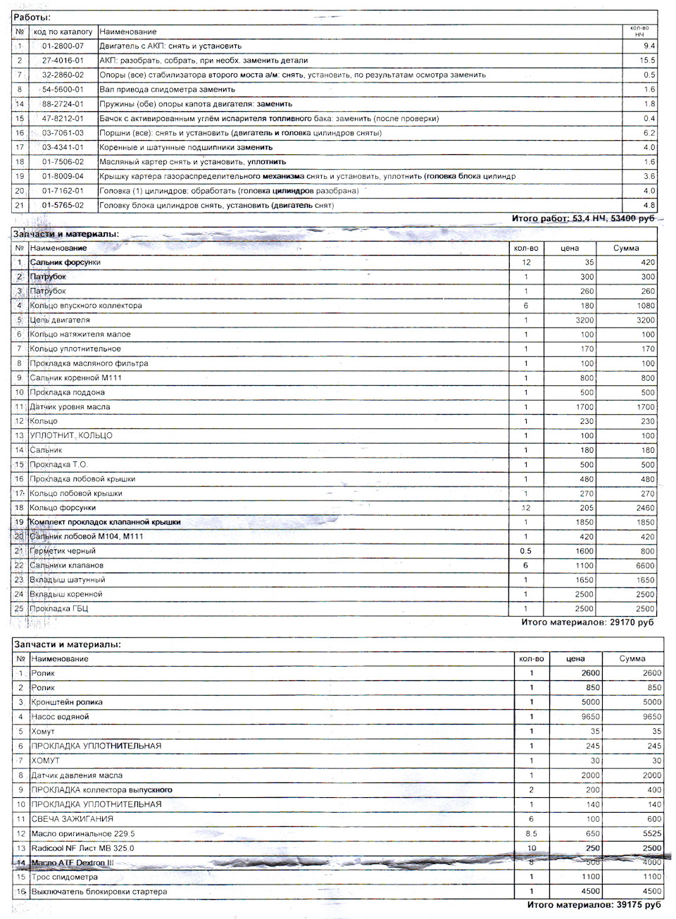 Капитальный ремонт АКПП 722.503 и двигателя M104 — Mercedes-Benz E-class  (W124), 3,2 л, 1994 года | визит на сервис | DRIVE2