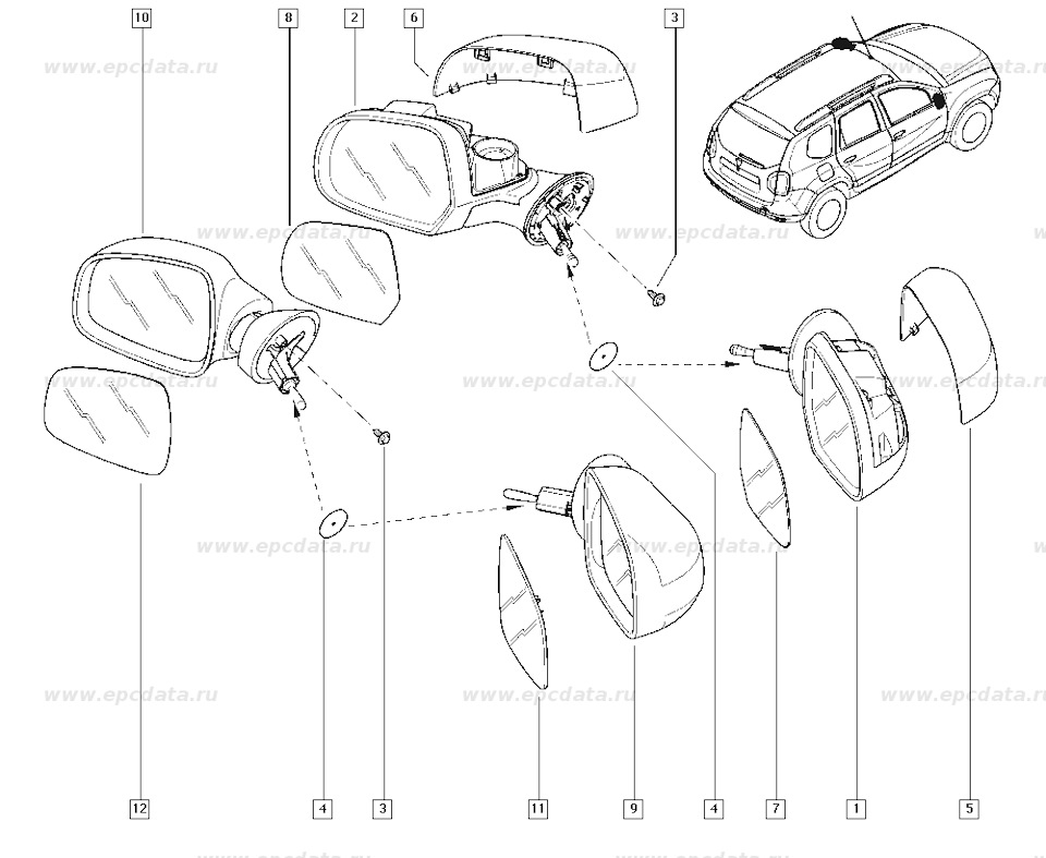 Как разобрать боковое зеркало рено дастер