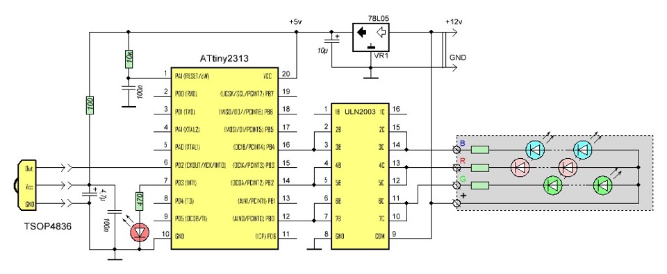 RGB контроллер для 2 светодиодных лент на базе Arduino NANO