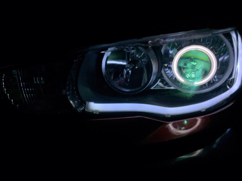 тюнинг фар линзы + LED — Mitsubishi Lancer X, 2 л, 2007 года | тюнинг ...