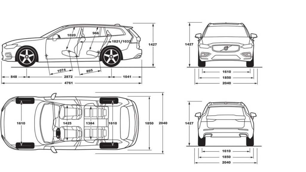 Volvo v60 cross country габариты