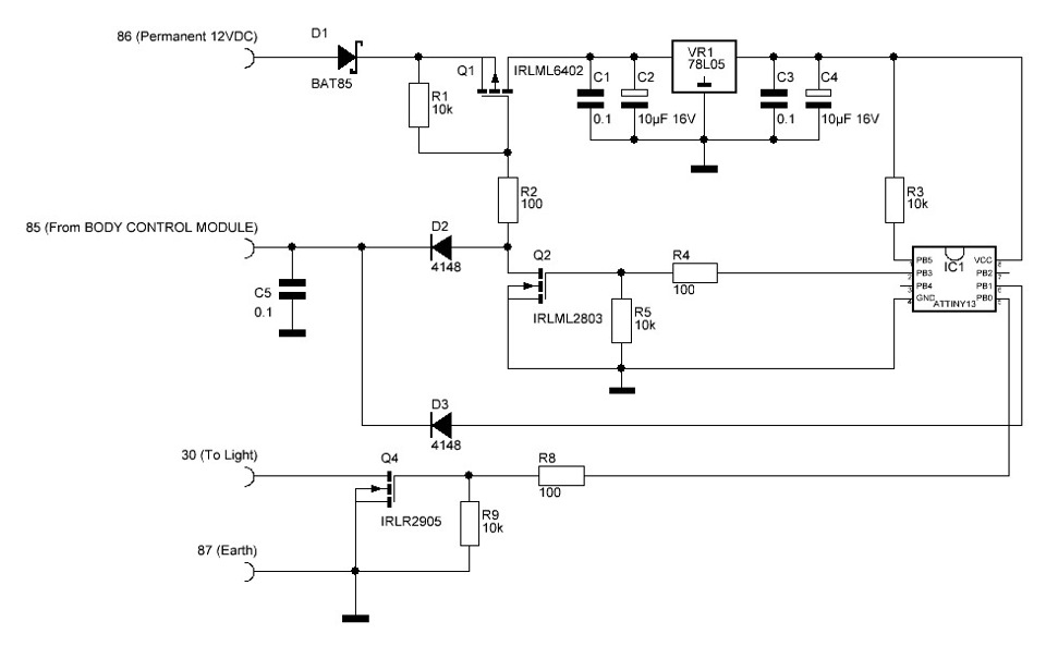 Схема включения irlml6402