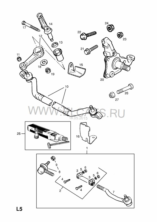 Рулевое управление. Рулевой редуктор. — Opel Omega B, 2 л, 1996 года ...
