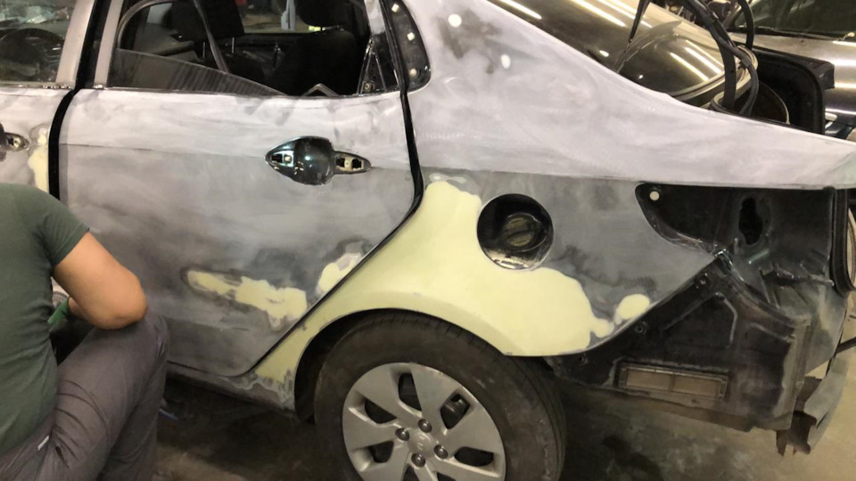 Ремонт боковины после ДТП и полный окрас Kia Rio — FITSERVICE Щелково ...