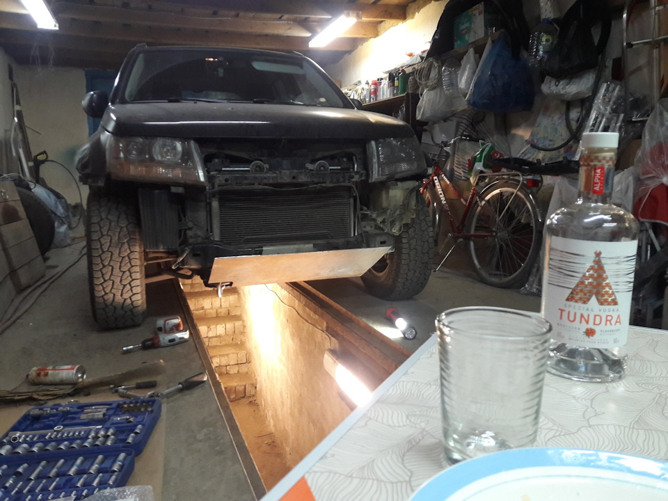 Самодельная защита радиатора — Suzuki Grand Vitara (2G), 2,4 л, 2010 ...