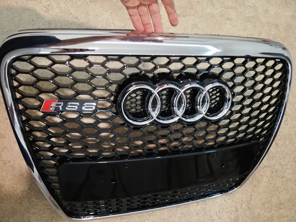 Решетка радиатора в стиле RS6 — Audi A6 Avant (C6), 3 л, 2007 года ...