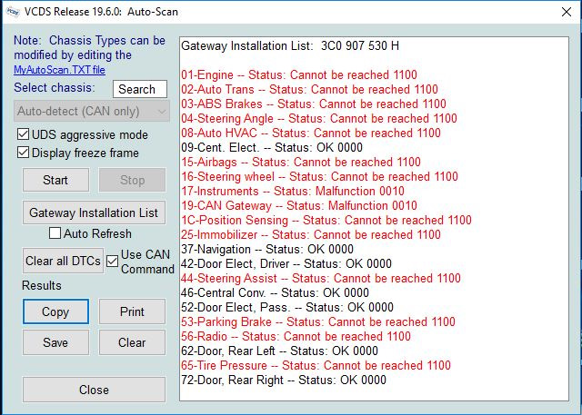 Cannot stat file. Чип NEC VCDS. VCDS логи.