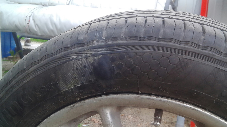 Ремонт бокового пореза шины — Opel Astra G, 1,2 л, 2001 года | шины ...