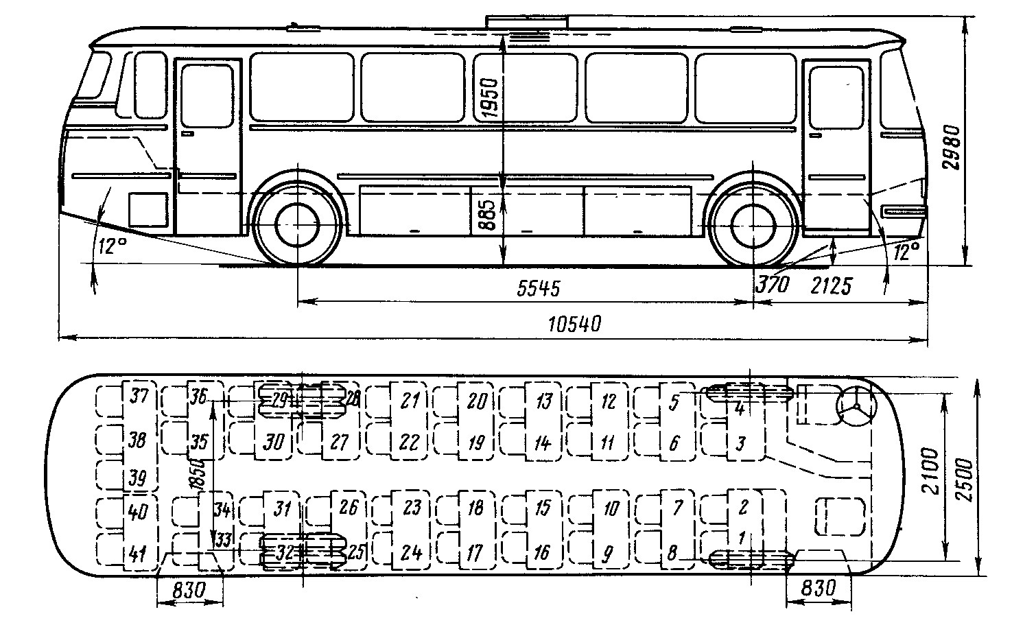 Размеры автобуса паз. Габариты автобуса ПАЗ 3205. ЛАЗ-697р турист габариты. ЛАЗ 695 габариты. ПАЗ-3205 автобус габариты салона.