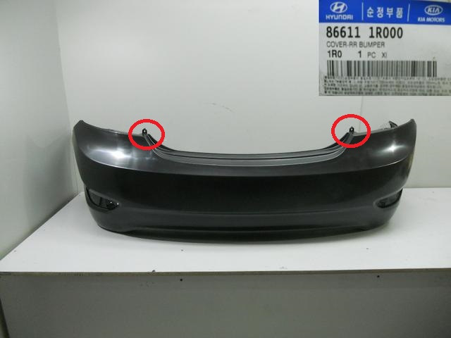 Данные крепления на Китайском бампере отсутствовали — Hyundai Solaris Hatchback. Запчасти на фото: 866111R000