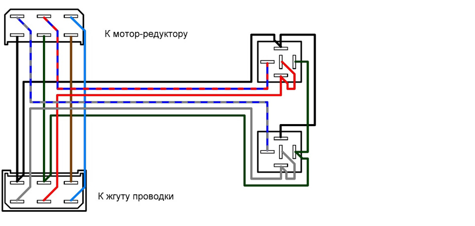 Схема подключения моторчика стеклоочистителя