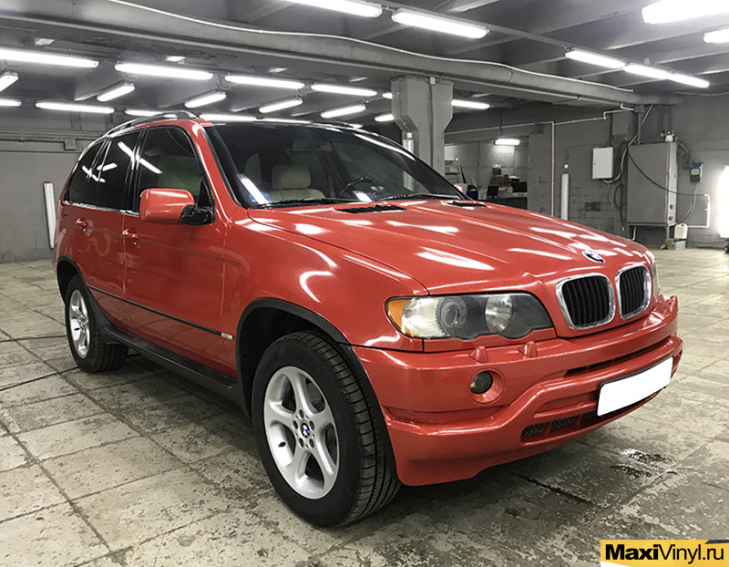 Полная оклейка BMW X5 в красный металлик — MaxiVinyl на DRIVE2
