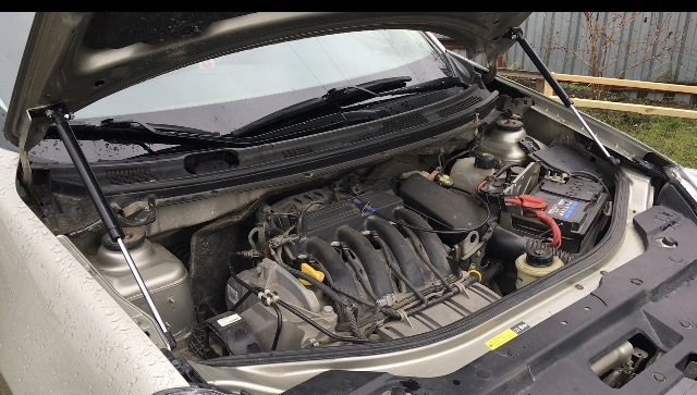 Альмера g15 предохранители под капотом Газовые упоры капота - Nissan Almera V (G11/15), 1,6 л, 2014 года своими руками 