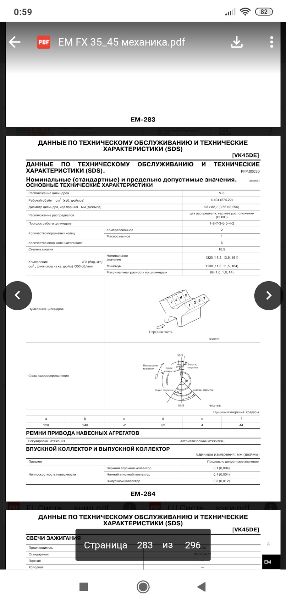 Характеристики распредвалов vk45de — Infiniti FX (1G), 4,5 л, 2005 года ...