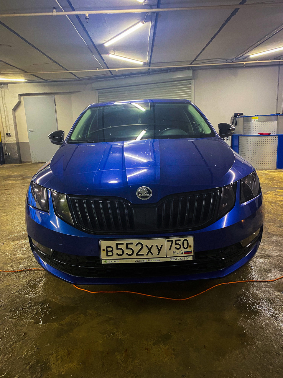 Номера без флага + жирный шрифт и чёрная рамка без надписей⚫️🔵 — Skoda  Octavia A7 Mk3, 1,4 л, 2019 года | стайлинг | DRIVE2