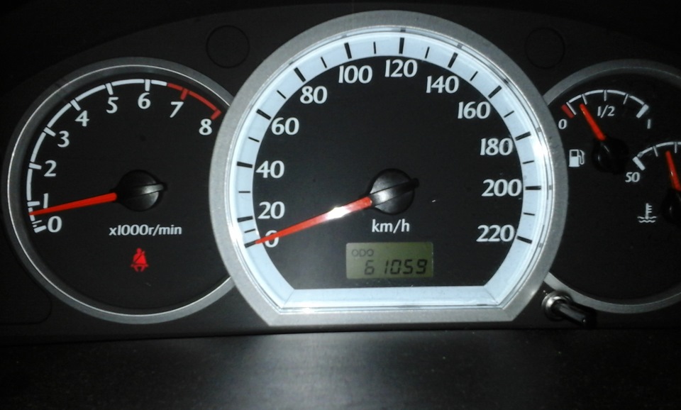 Показания одометра после работы — Chevrolet Lacetti Sedan