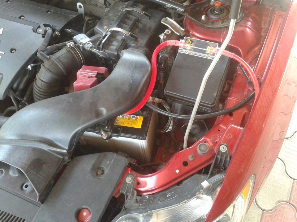 Автозвук. Линейные провода. Запуск — Mitsubishi Lancer X, 2 л, 2008 ...