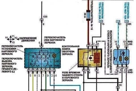 Нива шевроле схема электрозеркал