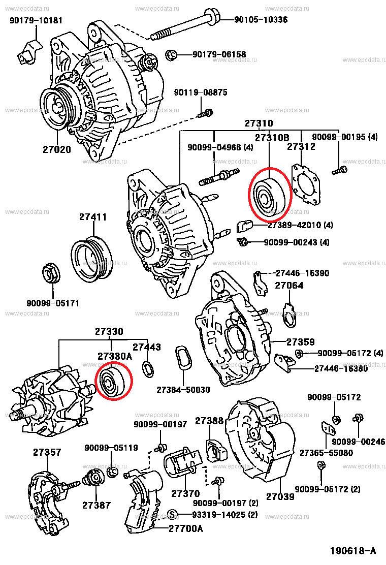 Устраняем визг подшипников генератора — Toyota Corona Premio (T210), 1 ...