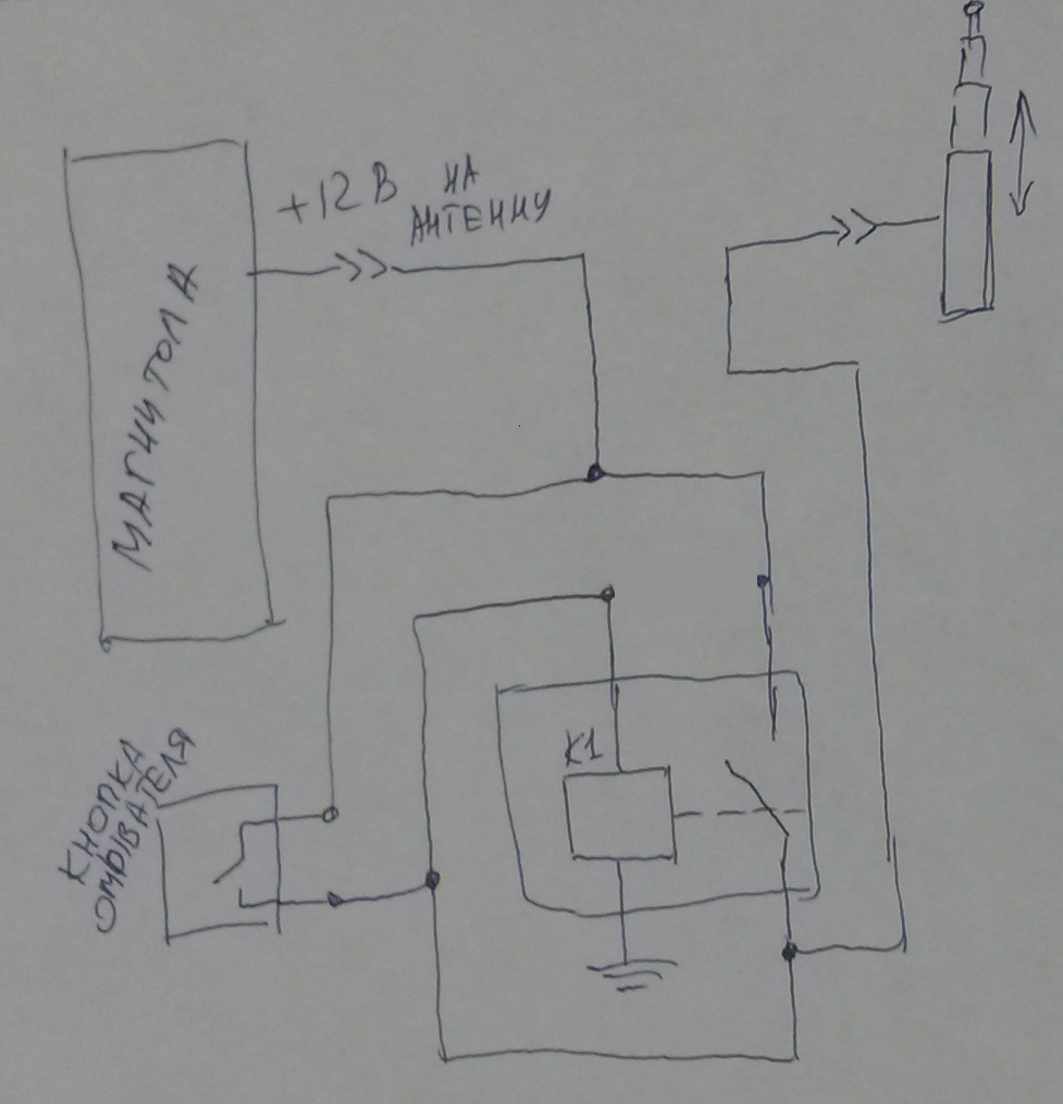 Схема подключения выдвижной антенны автомобиля