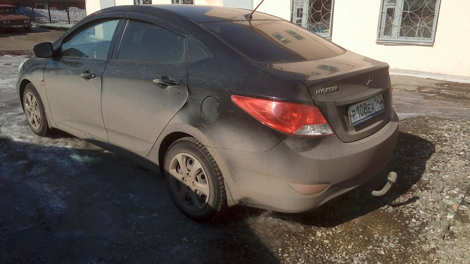 Установка прицепного устройства — Hyundai Solaris, 1,6 л, 2013 года ...