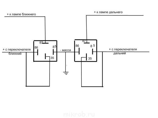 Т4 схема ближнего света