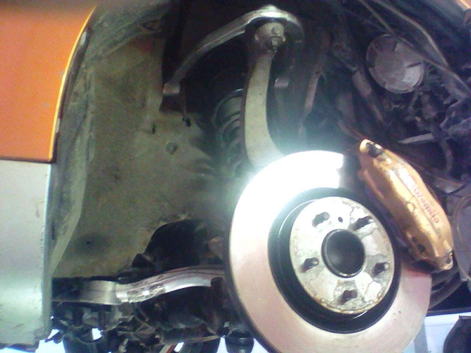 Передние тормозные диски и колодки — Nissan 350Z, 3,5 л, 2003 года ...
