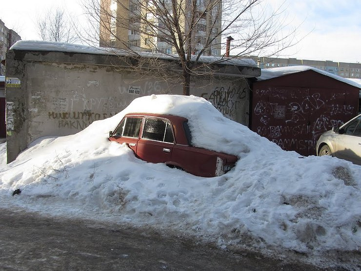 Фото автостоянки зимой